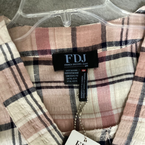 NWT French Dressing pink plaid tunic size XL - Picture 2 of 10